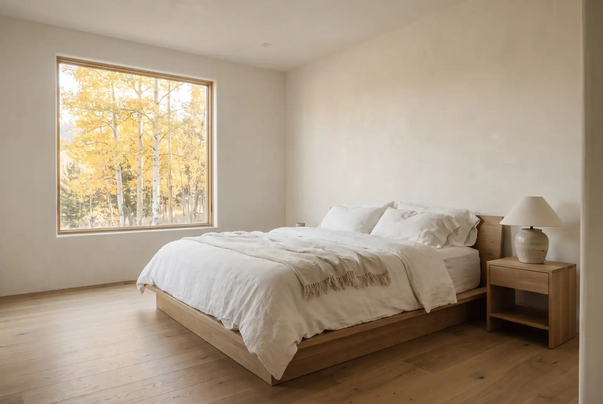 Primary bedroom. The only room in the house with a low ceiling.
